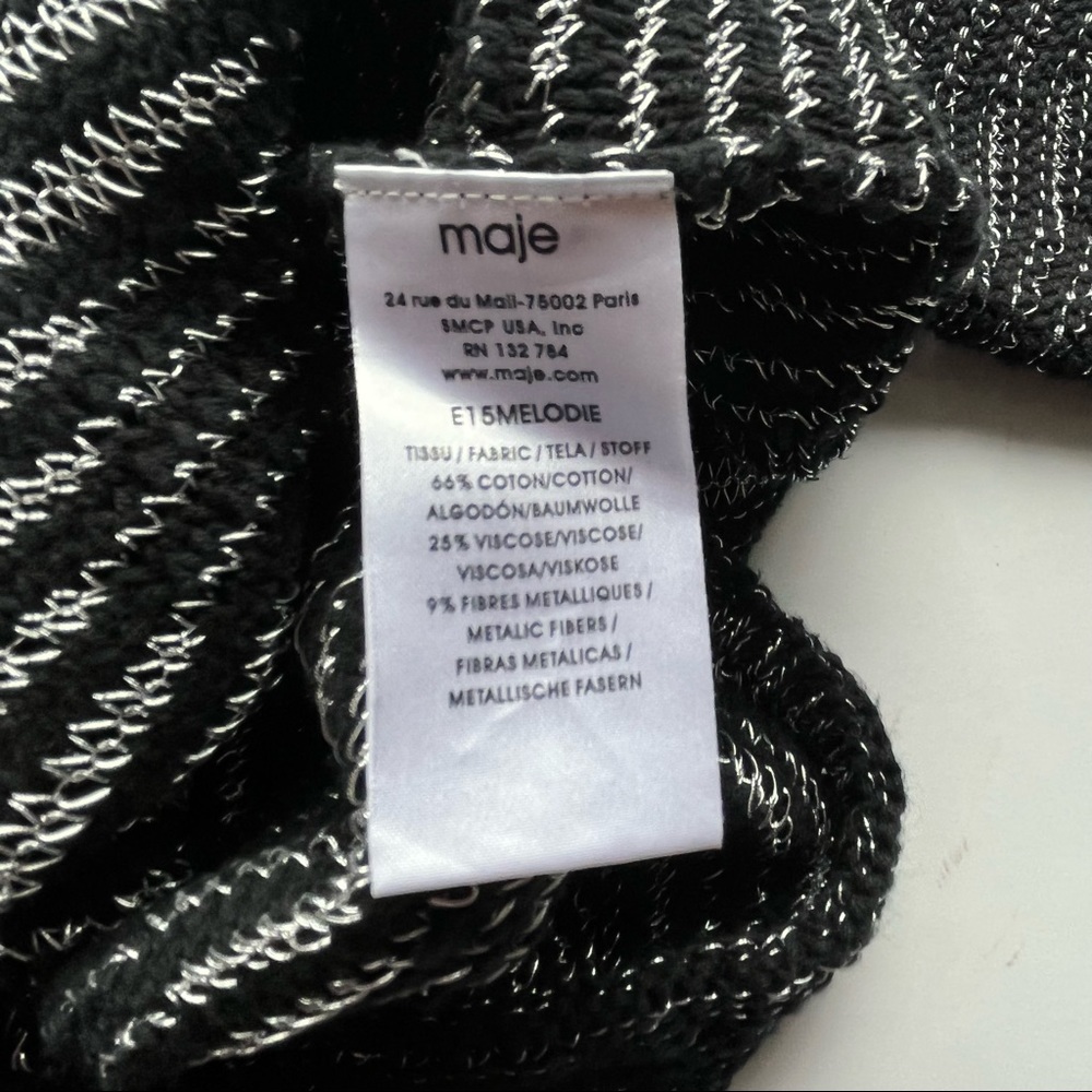 Maje Melodie Jacquard Metallic Open Knit Sweater / Size 1 / Small - Picture 13 of 13
